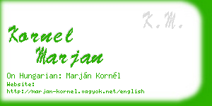 kornel marjan business card